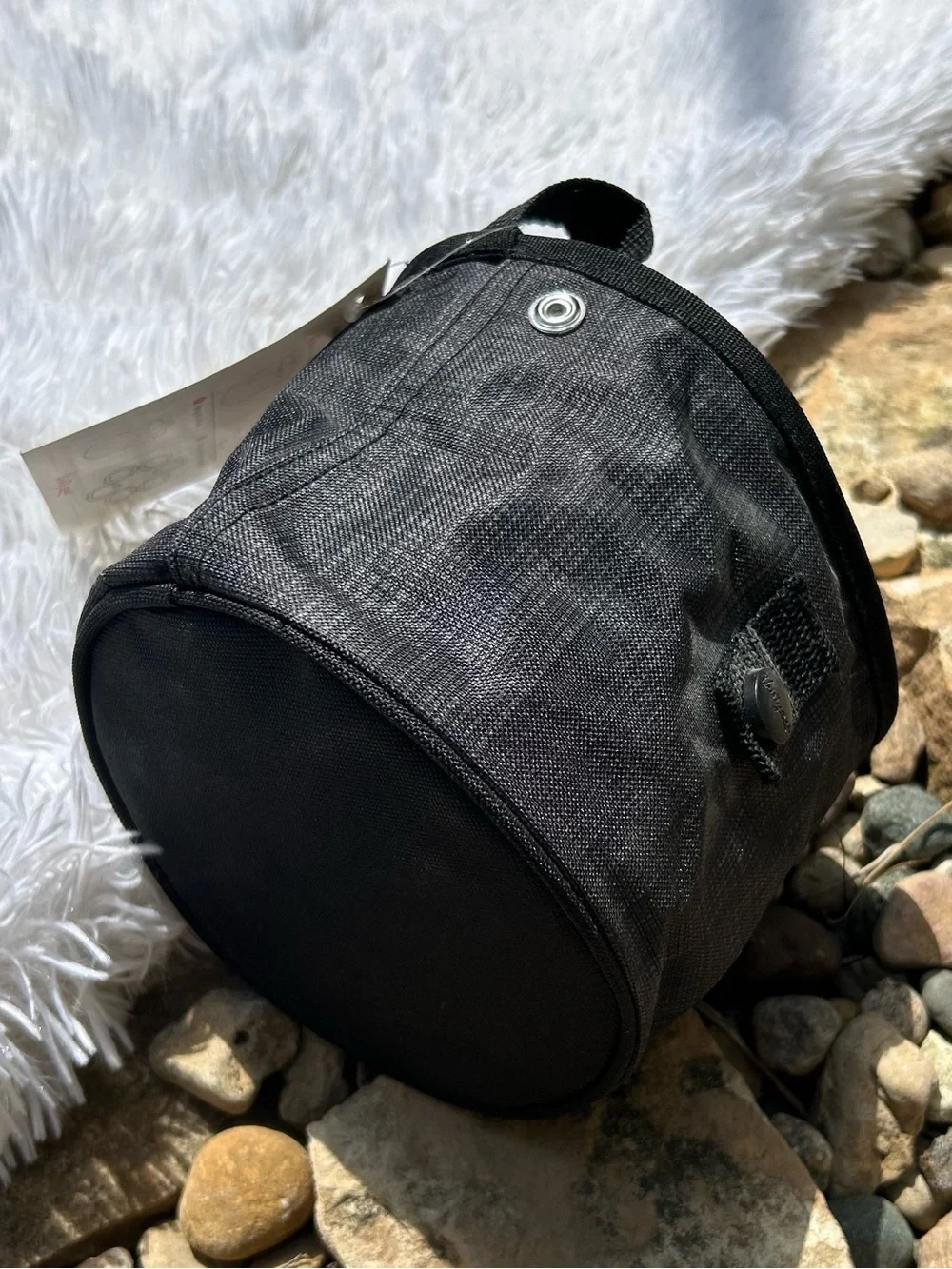 Thirty-One Charcoal Crosshatch Monogram M Oh Snap Bin Basket  New with tag!